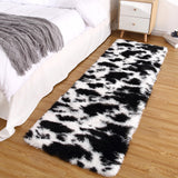 Garvee Runner Rug 2x8 Shag Rug for Living Room Shaggy Rug Kids Rug Plush Rug Cow Printed Carpet Bedroom Fluffy Rug Bedside Rug Soft Rug Non Skid Rug Modern Area Rug for Nursery Dorm, Black/White 2'x8' - Black & White