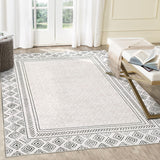 Garvee Area Rugs 9x12, Washable Rug, Foldable Rug for Bedroom Non Shedding Anti-Slip Rubber,Easy Care, Pearl Velvet Printed Carpet for Home Decor Dining Room Living Room Creative Streak Pattern,Gray - Gray