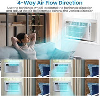Garvee 8000 BTU Window Air Conditioner U-Shaped With RC, High-Efficiency Cooling Small Window Air Conditioner with Remote Control and Washable Filter, Quiet Operation, Cooling Up to 250 Sq Ft, 115V/60Hz