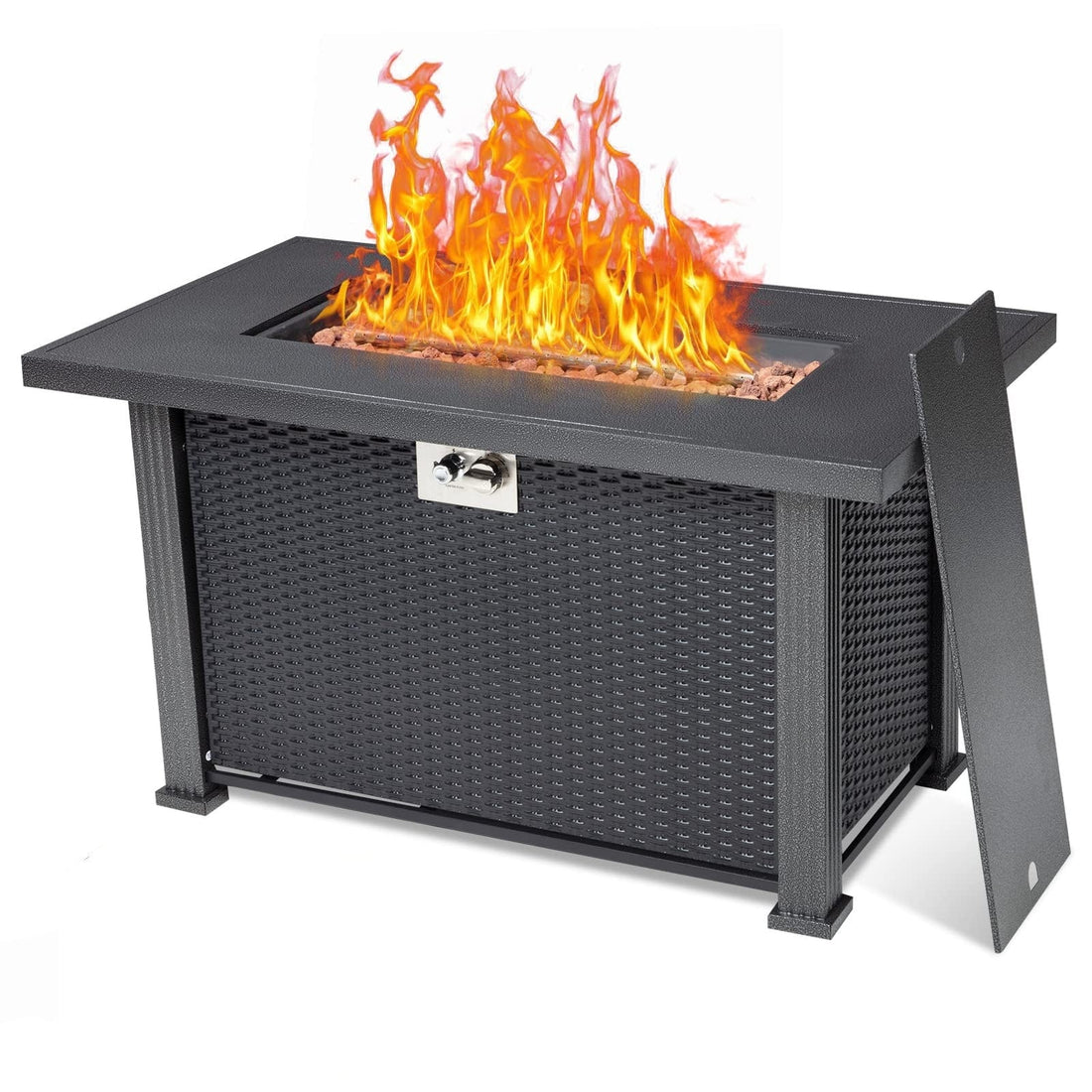 44 Inch Propane Fire Pit Table 50000BTU Rectangle Table with Cover