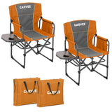 Garvee Oversized Directors Camping Chair Portable Folding Chair for Adults Support 400 lbs Heavy Duty Lawn Chair with Side Table for Camping Sports Picnic Beach Fishing 2 PCS Orange
