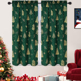 Garvee Christmas Kitchen Curtains for Windows, Velvet Short Curtains, Christmas Decoration Cafe Curtains, Thermal Insulated Room Darkening Curtain (Green, 52" W x 45" L, Set of 2 - Green