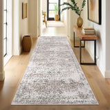 Garvee 2x6 Boho Entryway Runner Rug Washable Non Slip Non Shedding Area Rug, Soft Low Pile Vintage Floor Carpet for Hallway and Kitchen, Pink - Pink