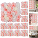 Garvee 3D Rose Wall Panels Floral Decor - 12 Pieces, 38x38cm, Silk Fabric, Flexible Mesh Frame, Wedding & Event Backdrop - Couleur Rose