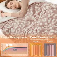 Garvee Heated Blanket Queen Size, Electric Blanket Dual Control Soft Double Sherpa with 4 Heating Levels & 10H Auto Off, Over-Heat Protection, Machine Washable, ETL Certification, Pink 84"x90"