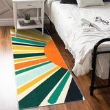 Garvee 2x6 Nursery Pathway Rug, Colorful Sunrise For Kids, Non-Slip, Washable, Bohemian Floor Covering, Modern And Minimalist For Hallway, Kitchen, Living Room - Yellow/Green