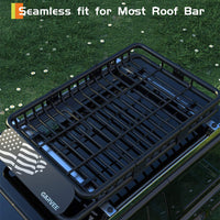 Garvee 51" x 36" Universal Roof Rack Basket With Waterproof Luggage Bag and Combination Lock For SUVs Trucks Vehicles, 200 Lbs Capacity, Black