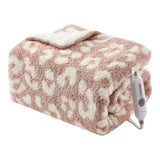Garvee Electric Blanket Heated Throw, Heated Blanket Soft Double Sherpa Super Cozy with 4 Heating Levels & 4 Hours Auto Off, Overheat Protection, Machine Washable, ETL Certification, Pink 50"x60" - Leopard Pink