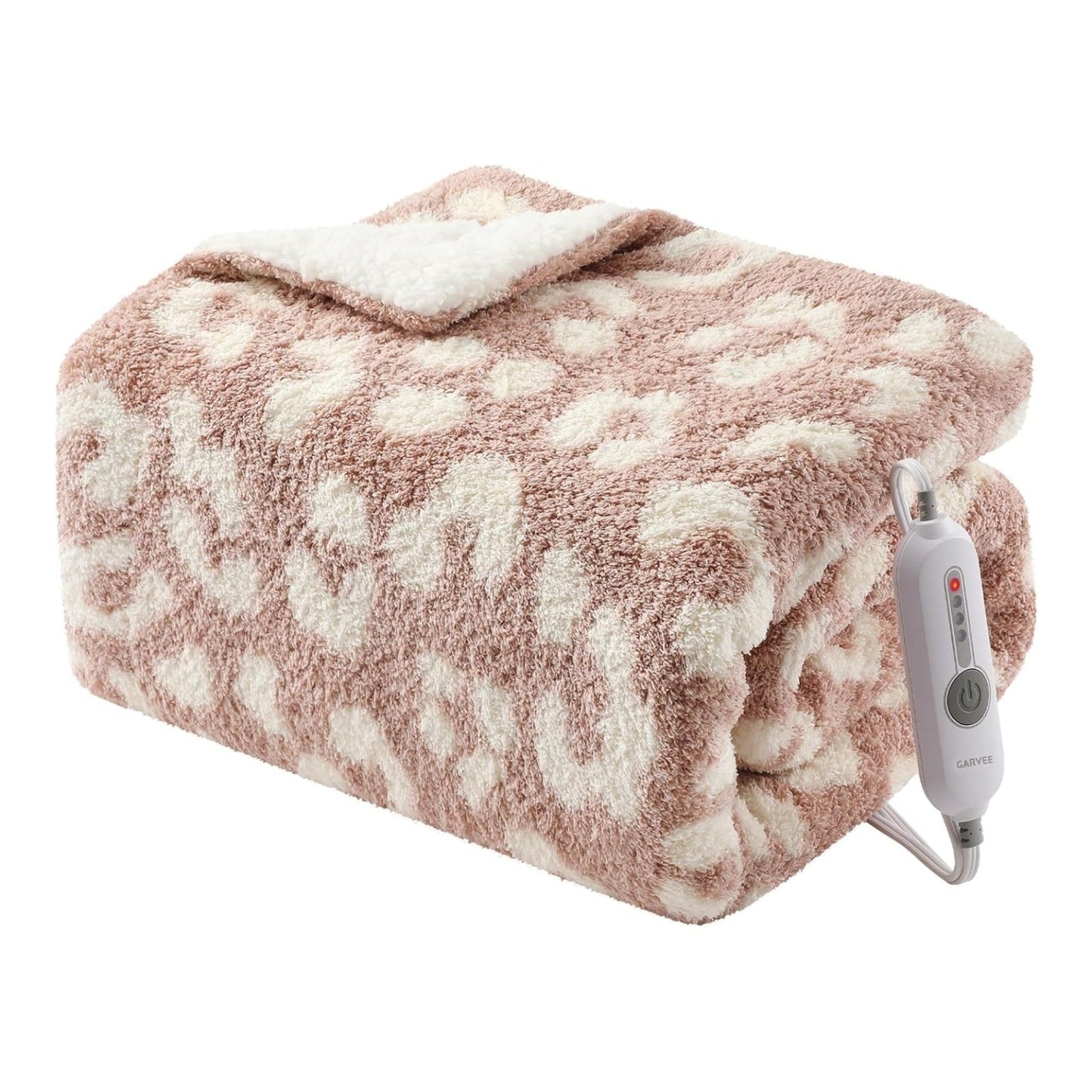 Garvee Electric Blanket Heated Throw, Heated Blanket Soft Double Sherpa Super Cozy with 4 Heating Levels & 4 Hours Auto Off, Overheat Protection, Machine Washable, ETL Certification, Pink 50"x60"