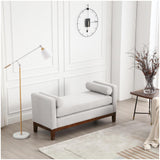 Garvee 53.5" Upholstered End of Bed Bench with Pillows - Modern Style, Solid Wood Legs - Entryway and Living Room Ottoman Bench - Light Gray