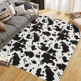 Garvee Wild Animal Milk Cow Print Washable Decorative Rug Non Slip Rubber Backing Western Room Decor 10x13ft Black and Tan Mix - Black & Tan  Mix