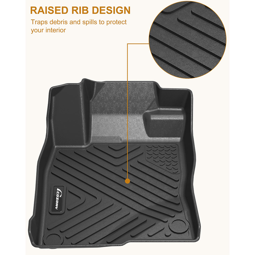 Garvee Floor Mats for Subaru Outback & Legacy 2010-2014, TPE All Weather Custom Fit Front & 2nd Row Floor Liners, Black