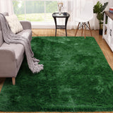 Garvee Fluffy & Sheepskin Dark Green 6x9 Rug Solid Shag Rug Soft Plush Area Rug for Bedroom Aesthetic Living Room Rugs Non Shedding Office Rug Neutral Nursery Rug Fluffy Furry Indoor Throw Rugs Farmhouse Rug - Dark Green