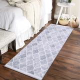 Garvee Runner Rug 2x6 Modern Area Rug Hallway Rug Moroccan Geometric Rug Washable Rug Non Slip Accent Rug Kitchen Runner Rug Thin Throw Rug for Bedroom, Light Grey - Gray
