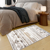 Garvee Area Rug 2x3 Washable Boho Farmhouse - Soft, No Slip, Moroccan Geometric Design, Synthetic, Stain-Resistant, Bedroom, Living Room - Coffee
