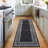 Garvee Washable Runner Rug 2x6 Modern Non Slip Kitchen Rug Soft Bath Mat Black - Black