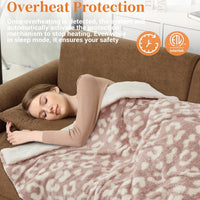 Garvee Heated Blanket Queen Size, Electric Blanket Dual Control Soft Double Sherpa with 4 Heating Levels & 10H Auto Off, Over-Heat Protection, Machine Washable, ETL Certification, Pink 84"x90"