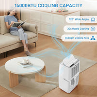 14000BTU White Portable Air Conditioner, 300 Sq Ft Coverage