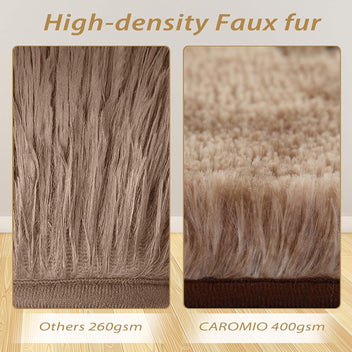 Garvee Fluffy & Sheepskin Brown & Khaki 10x13 Area Rugs Extra Large Shaggy Rug for Living Room, Tie-Dyed Fuzzy Shag Fur Rug for Nursery Room Modern Non Shedding Plush Furry Accent Rug for Home Floor Carpet