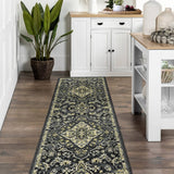 Garvee Vintage Runner Rug for Hallway Long Floral Rug Non-Shedding Laundry Room Rug Non-Shedding Kitchen Runner Rug Hallway Rug Laundry Rug Aesthetic Bedside Rug, Bathroom Rug Runner 2x6, Grey - Gray