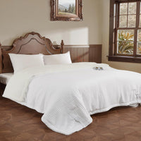 Garvee Heated Blanket King Size with LCD Dual Controller, Waffle Weave Fast Heating Electric Blankets, 10 Heat Levels & 1-12H Time Settings, ETL Certified, Machine Washable, Off White, 100" x 90"