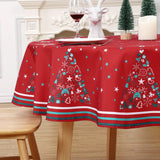 Garvee Christmas Decoration Rectangle Christmas Tablecloth Xmas Table Cloth Waterproof and Washable Holiday Decorative Table Cover for Outdoor, Indoor Party Kitchen Dining Room, 60 x 120 Inch, 180GSM - Red