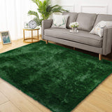 Garvee Fluffy & Sheepskin Dark Green 5x8 Rug Solid Shag Rug Soft Plush Area Rug for Bedroom Aesthetic Living Room Rugs Non Shedding Office Rug Neutral Nursery Rug Fluffy Furry Indoor Throw Rugs Farmhouse Rug - Dark Green