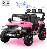 Garvee Ride - P Series: 3-6, Ride on Car with 2.4G Remote Control, 12V Battery Powered Electric Car for Kids with 3 Adjustable Speeds, Soft Start, Battery Display, Music, Pink