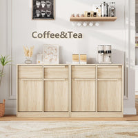 Garvee 31.5" Sideboard Buffet Cabinet with 2 Doors and 2 Drawers for Dining Room, Natural