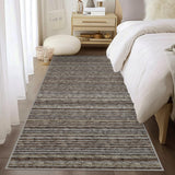Garvee Modern Runners for Hallways 2x6 Washable Hall Carpet Runner Printed Braid Kitchen Rug Non-Slip Entryway Runner Rugs Striped Floor Runners for Indoor Hallway Bedroom Kitchen, Grey - Ash