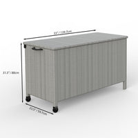 150 Gallon Rattan Deck Box with Wheels, Waterproof