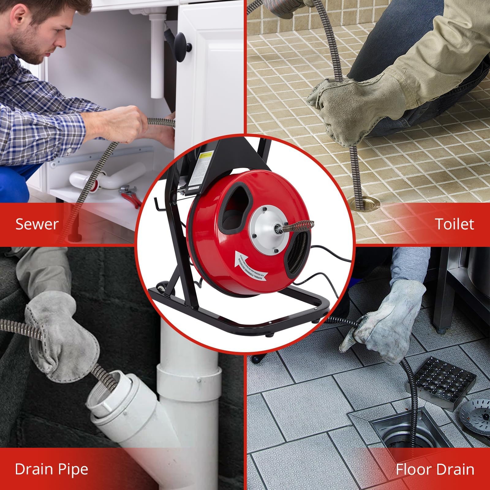 GARVEE 50Ft Professional Drain Cleaner Machine - Power & Precision