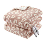 Garvee Heated Blanket Queen Size, Electric Blanket Dual Control Soft Double Sherpa with 4 Heating Levels & 10H Auto Off, Over-Heat Protection, Machine Washable, ETL Certification, Pink 84"x90" - Leopard Pink