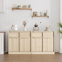 Garvee 31.5" Sideboard Buffet Cabinet with 2 Doors and 2 Drawers for Dining Room, Natural