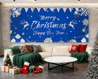 Garvee Christmas & New Year Garage Door Cover - 7x16 ft Holiday Banner with 4x6 m Ribbons | Vibrant Polyester Decor for Home, Church, Party | Durable & Reusable Xmas Decoration