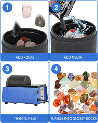 3Lbs Quiet Professional Rock Tumbler Kit with Gemstones