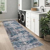Garvee Area Rug Soft Fluffy Abstract Carpet for Living Room Bedroom Kitchen Dining Room 2x6ft Blue - Blue