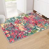 Garvee Area Rug 2x3 Small Pink Rug Washable Entrance Rug Colorful Rug Abstract Rug Modern Kitchen Rug Bedroom Rug Living Room Rug Vintage Area Rugs Low Pile Carpet Non Slip Floor Cover - Colorful