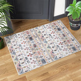 Garvee Bohemian Washable Rug 2x3 Door Mat Indoor Entrance Abstract Small Entryway Carpet Kitchen Rugs Non Slip Rubber Backing Geometric Low Pile Ultra Soft Area Rugs for Bedroom Nursery, 2'x3' Multi - Multicolor