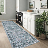 Garvee Vintage Style Area Rugs Non-Slip Reversible Machine Washable Rug Soft Boho Rug Living Room Bedroom Gray 2x6ft - Gray