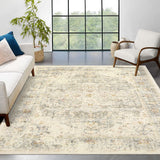Garvee Washable Rugs 8x10 Rug for Living Room Non Slip Large Area Rug Non Shedding Soft Rug Vintage Rug Bedroom Rug Stain Resistant Carpet for Office Dining Room - Light Brown