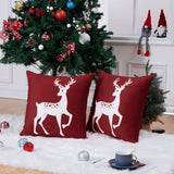 Garvee Christmas Decorations Pillow Covers 18×18 inches 2packs Christmas Pillow Covers Deer Pattern Velvet Cushion Cases for Bed Sofa Couch Car, Red - Red