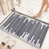 Garvee Kitchen Rug 2x3 Small Washable Rug Boho Rugs for Living Room Rug Entrance Bathroom Neutral Rug Modern Geometric Rug Moroccan Rug Contemporary Stripe Rug Electic Line Pattren Rug Black - Black