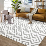 Garvee 5x7 Rug for Bedroom Machine Washable Rugs Throw Rugs Non Slip Rugs for Living Room Fluffy Rug with Rubber Backing Stain Resistant Carpet 5'x7' Grey - Gray
