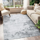 Garvee Modern Abstract Area Rug, Machine Washable Non-Slip Accent Carpet, Stain-Resistant Rug for Living Room, Bedroom, Dining Room, Office, Grey - Gray