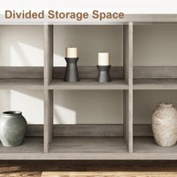 Garvee Console Table, Rustic 3 Tier Sofa Table Behind Couch, Industrial Metal Entryway Table with Storage Shelf, Farmhouse Wooden Foyer Hallway Table for Entry Living Room,Grey.