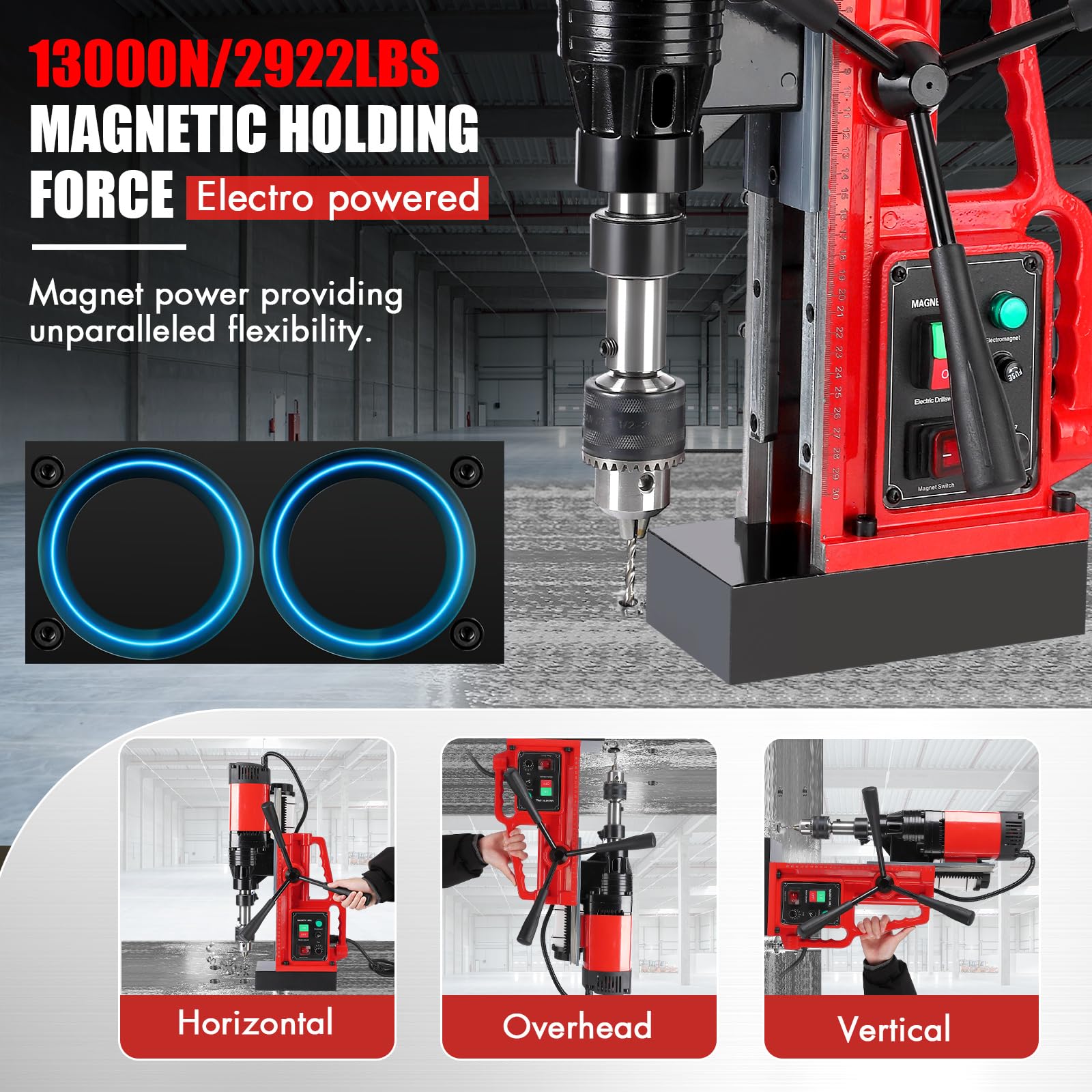 Magnetic Drill Press, 10-Speed, Metal Work
