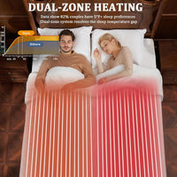 Garvee Electric Blanket King Size with Dual Control, Waffle Heated Blankets with ETL Certified, Soft Flannel, 4 Heat Levels, 10 Hours Auto Off, White, 90"x100"