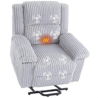 Garvee Power Lift Recliner Chair - Heat and Massage, Electric Lift Plush Recliner with Soft Padded Seat, Back Support & Armrests , Designed for the Elderly and People with Mobility Impaired, Light Gray