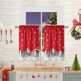 Garvee Christmas Kitchen Curtain 24 Inch Tier Curtains Window Treatment Rod Pocket for Home Decor 2 Panels for Bathroom, Living Room Christmas Decoration - Red